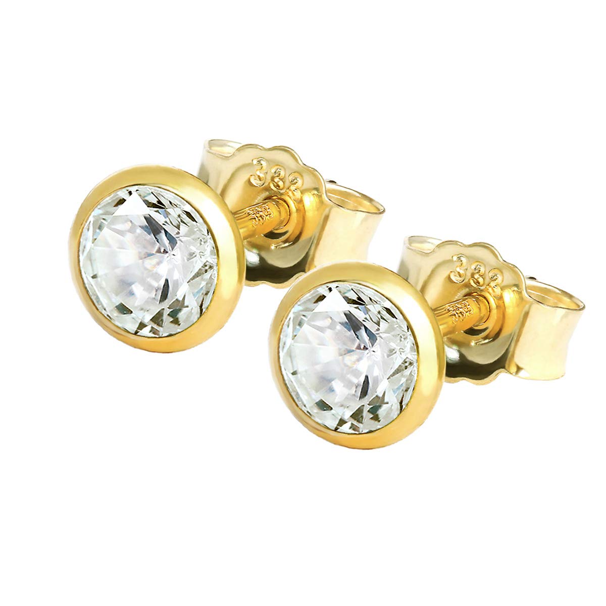 NKlaus Jewellery Ohrstecker 333 Gelbgold 3,5mm Zirkonia