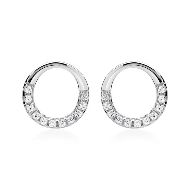 JEWLIX Ohrstecker 925er Silber Zirkonia hochglanzpoliert