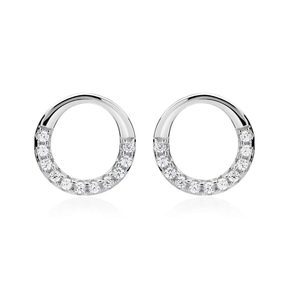 JEWLIX Ohrstecker 925er Silber Zirkonia hochglanzpoliert