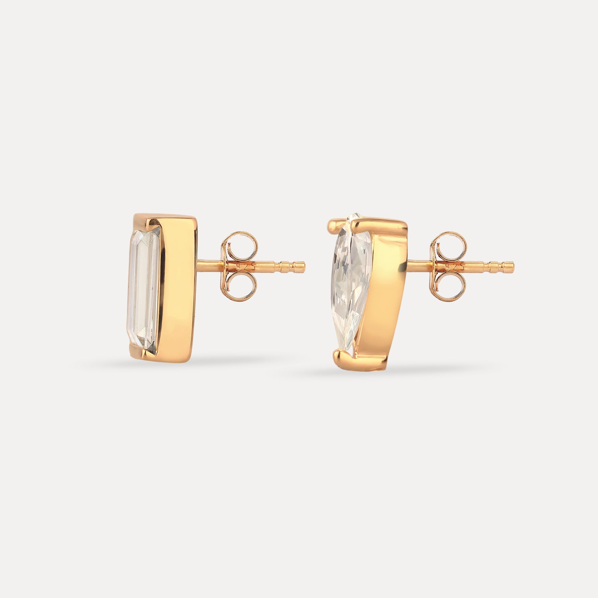 Stilnest Beryll Balance Ohrstecker Gold Vermeil