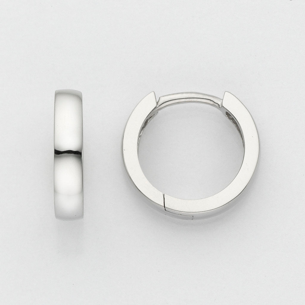 Eugen Rühle Scharnier-Creolen 3x14mm Ohrringe Weißgold 590