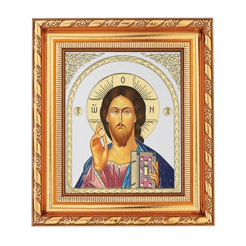 NKlaus Jesus Christus Ikone Rahmen Glas 14x16cm christlich