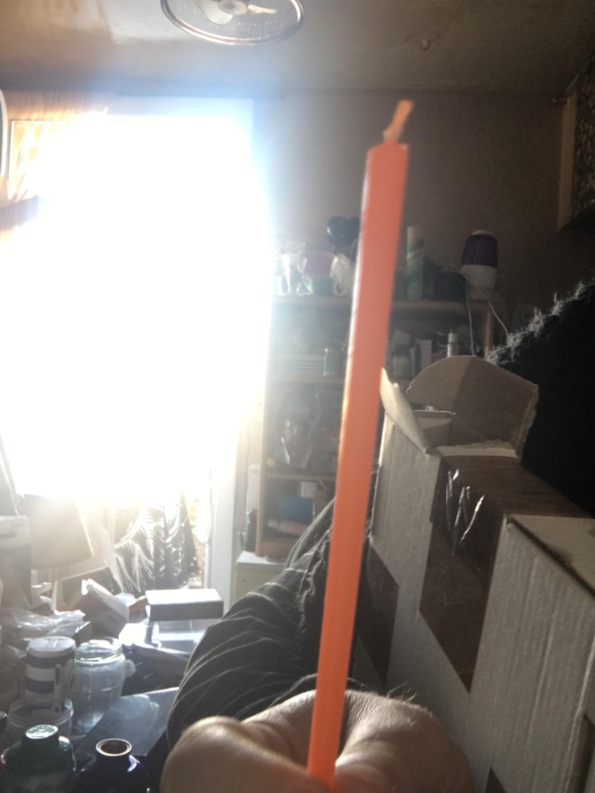 NKlaus CANDLES Stabkerzen orange 50 Stück 16cm Paraffin