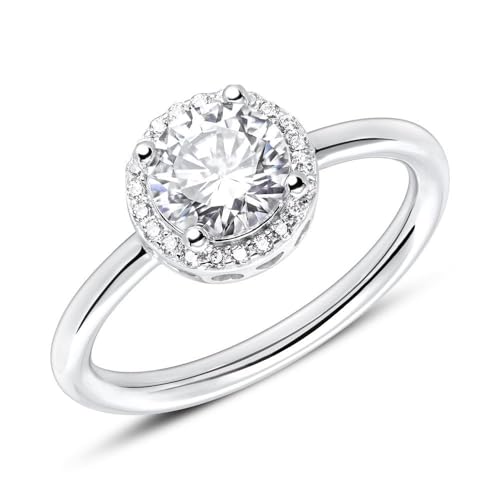 JEWLIX Verlobungsring 925 Silber Größe 56 Zirkonia
