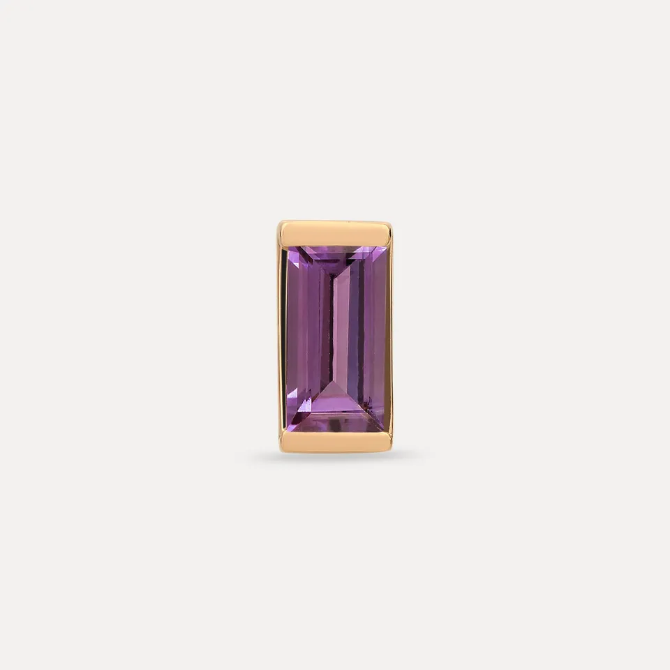 Stilnest Balance Baguette Ohrstecker 585 Gold Amethyst