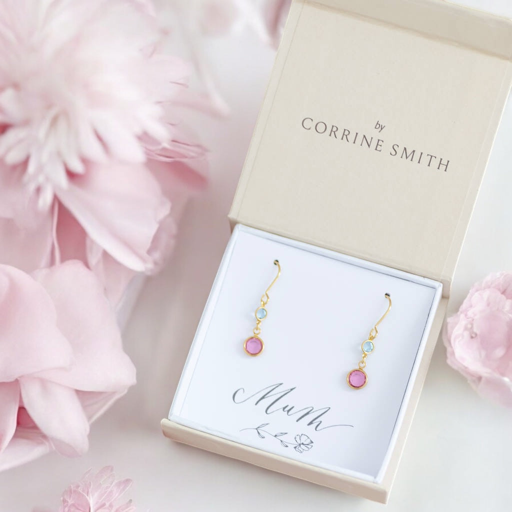 Joy by Corrine Smith Mother and Child Birthstone Ohrringe Gold