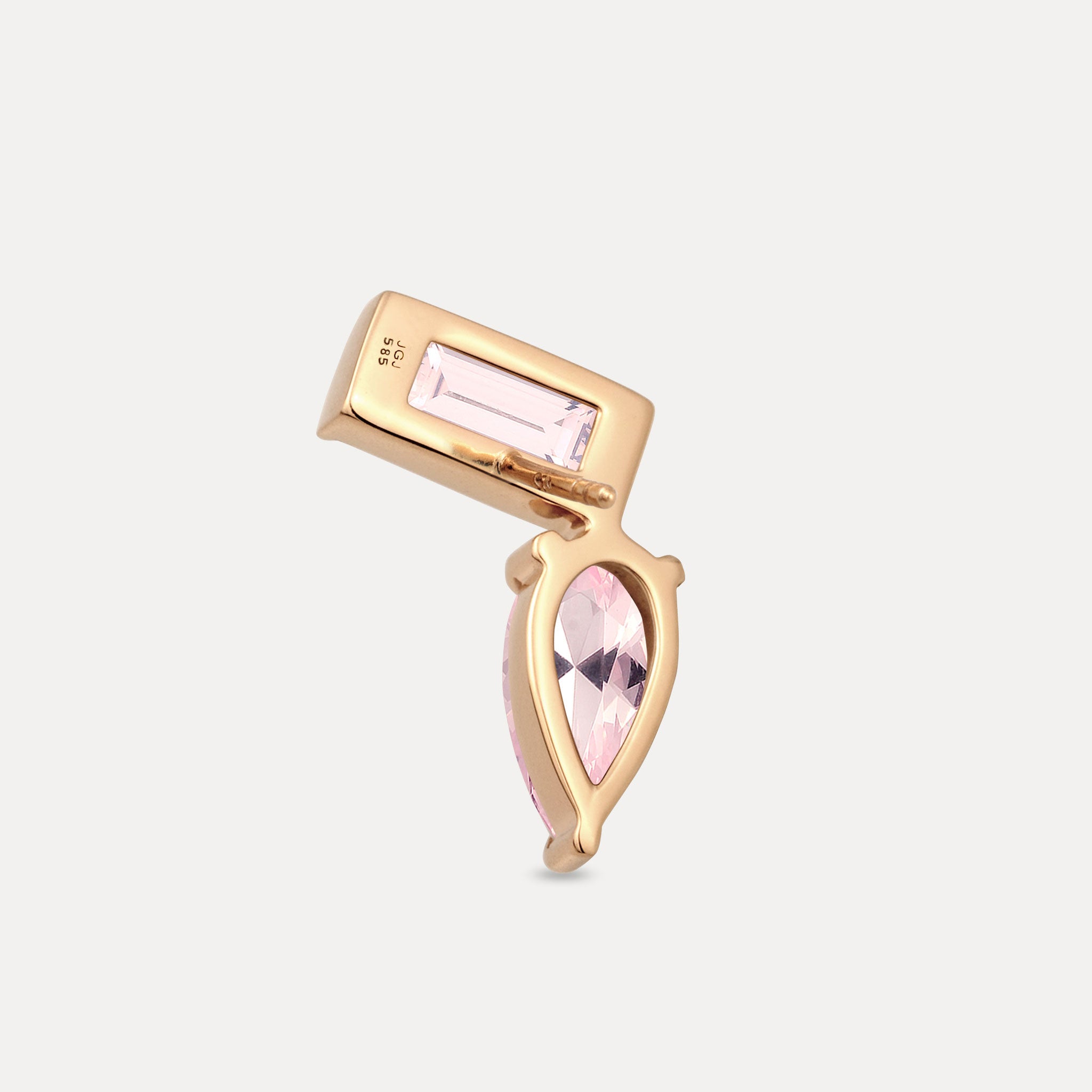 Stilnest Balance Dual Ohrstecker Rosenquarz 585 Gold