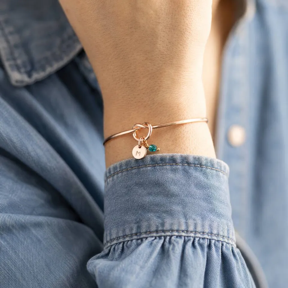 Joy by Corrine Smith Friendship Knot Bangle Roségold Geburtsstein