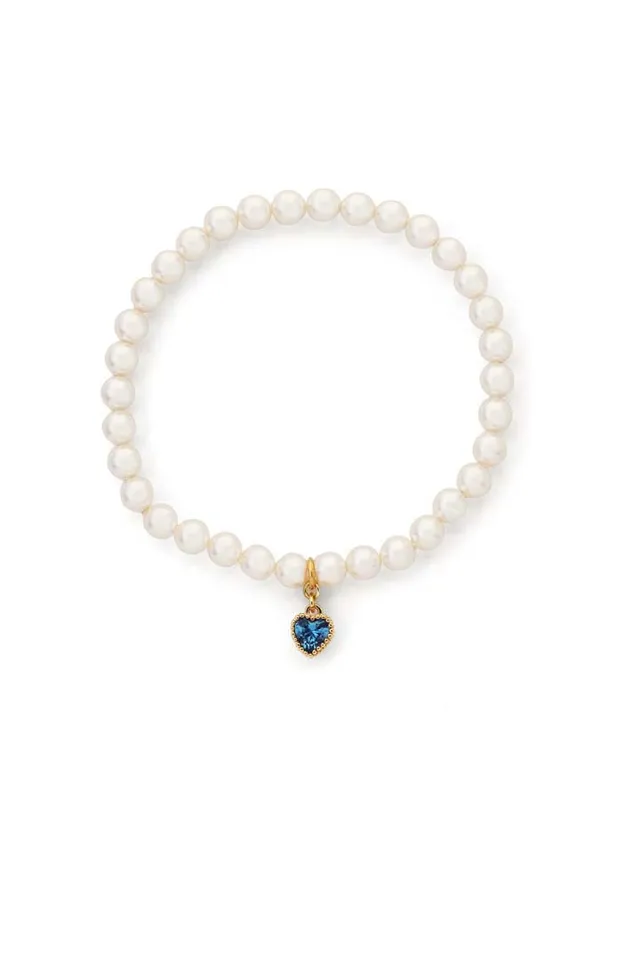 Joy by Corrine Smith Something Blue Perlen Armband Weiß Herz