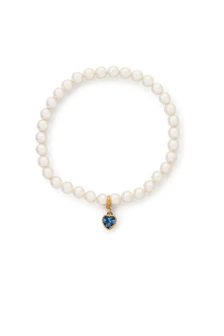 Joy by Corrine Smith Something Blue Perlen Armband Weiß Herz