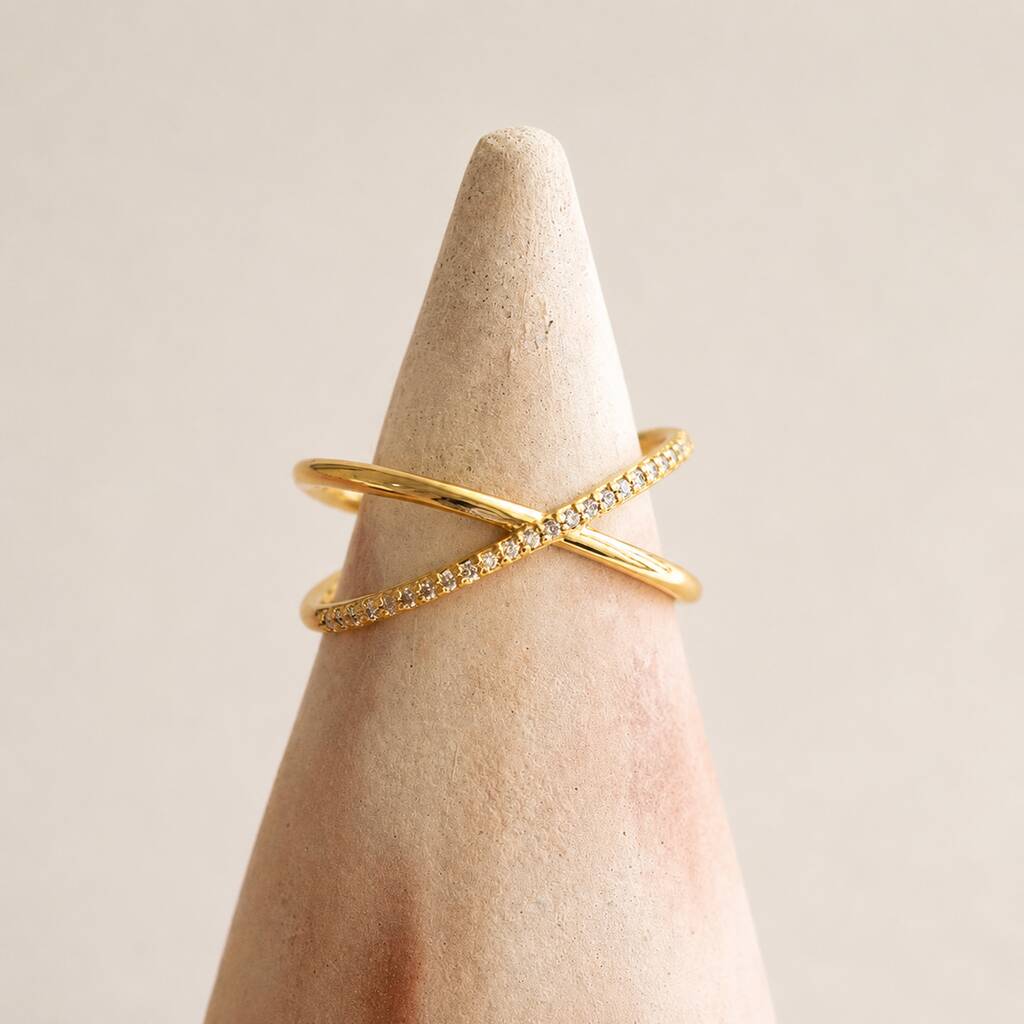 Joy by Corrine Smith Kiss Ring Gold verstellbar Kristall