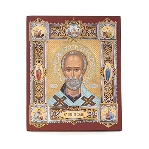 NKlaus Nikolaus Wundertäter Holz-Ikone 10x12cm orthodox
