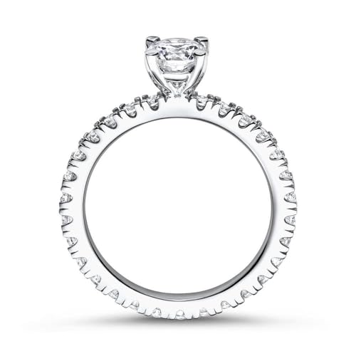 JEWLIX VR0053 Verlobungsring Silber Steinbesatz 50mm