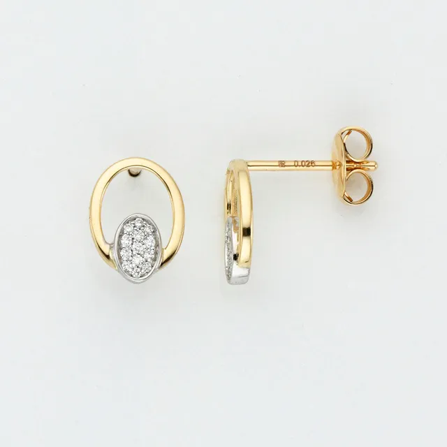 Eugen Rühle Ohrstecker oval Brillanten 0,05 ct 585 Weißgold