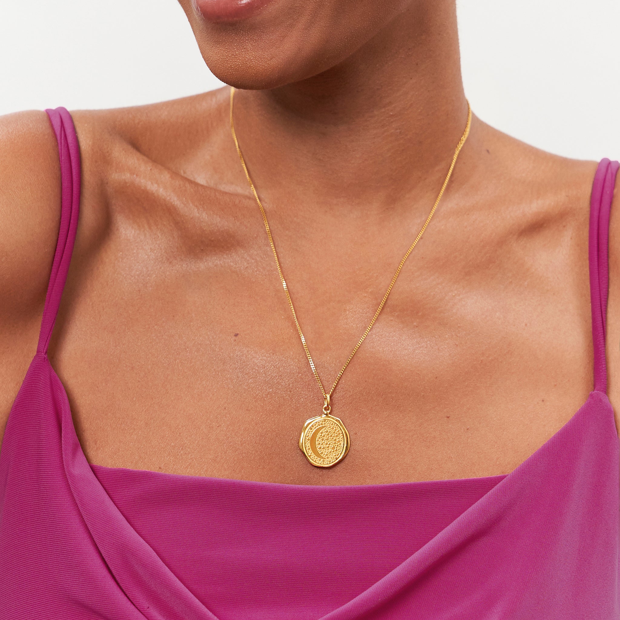 Stilnest Moon Large Seal Anhänger 585 Gold Mond
