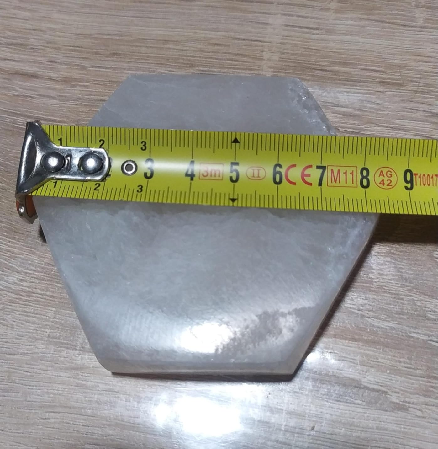NKlaus Healing Crystals Selenit Platte 8x7 cm Sechseck Ladeplatte