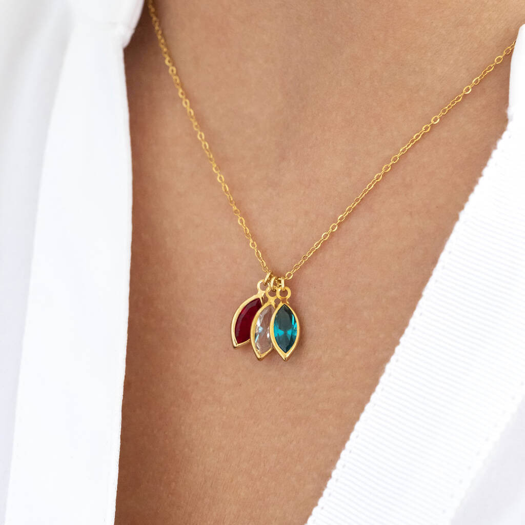 Joy by Corrine Smith Family Birthstone Halskette Gold Marquise