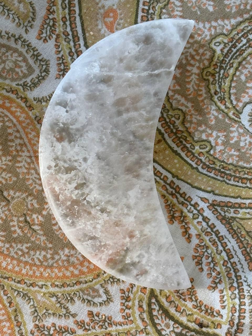 NKlaus Healing Crystals Selenit Aufladeplatte Halbmond
