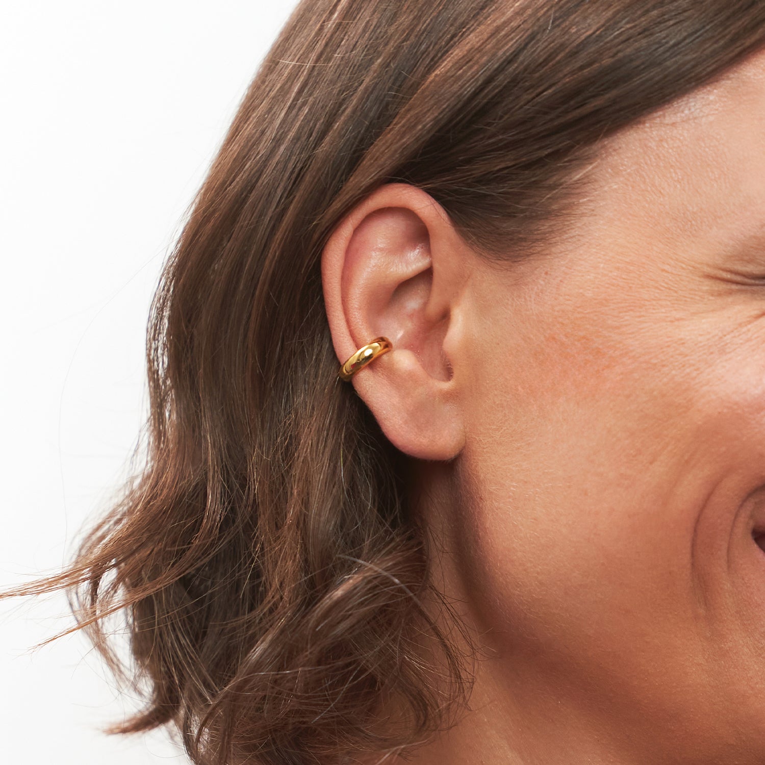 Stilnest Mom Band Ear Cuff 585 Gold 14k Massivgold