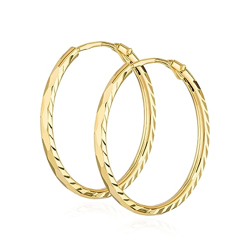 NKlaus Paar Creolen 333 Gelbgold Ohrringe 1,1 mm Gelbgold