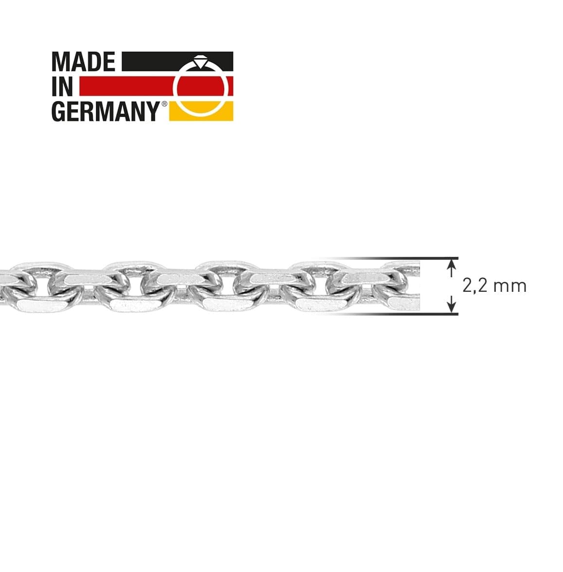 trendor Halskette Silber rhodiniert 42 cm 2,2 mm