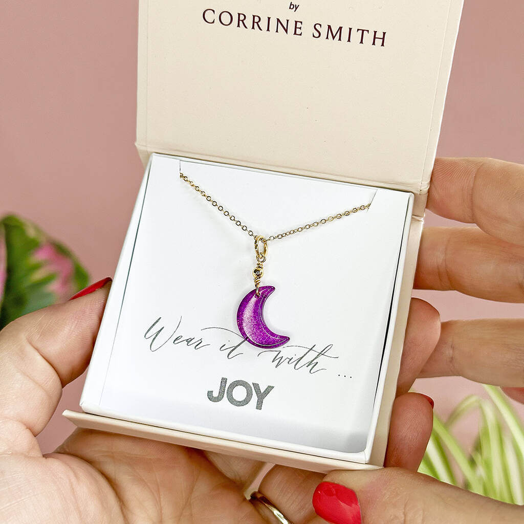 Joy Four in One Glass Moon Halskette Gold mit 4 Anhängern