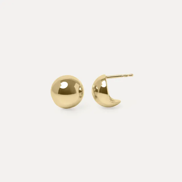 Stilnest Dome Ohrstecker 585 Gold Ohrringe Kugel 14k