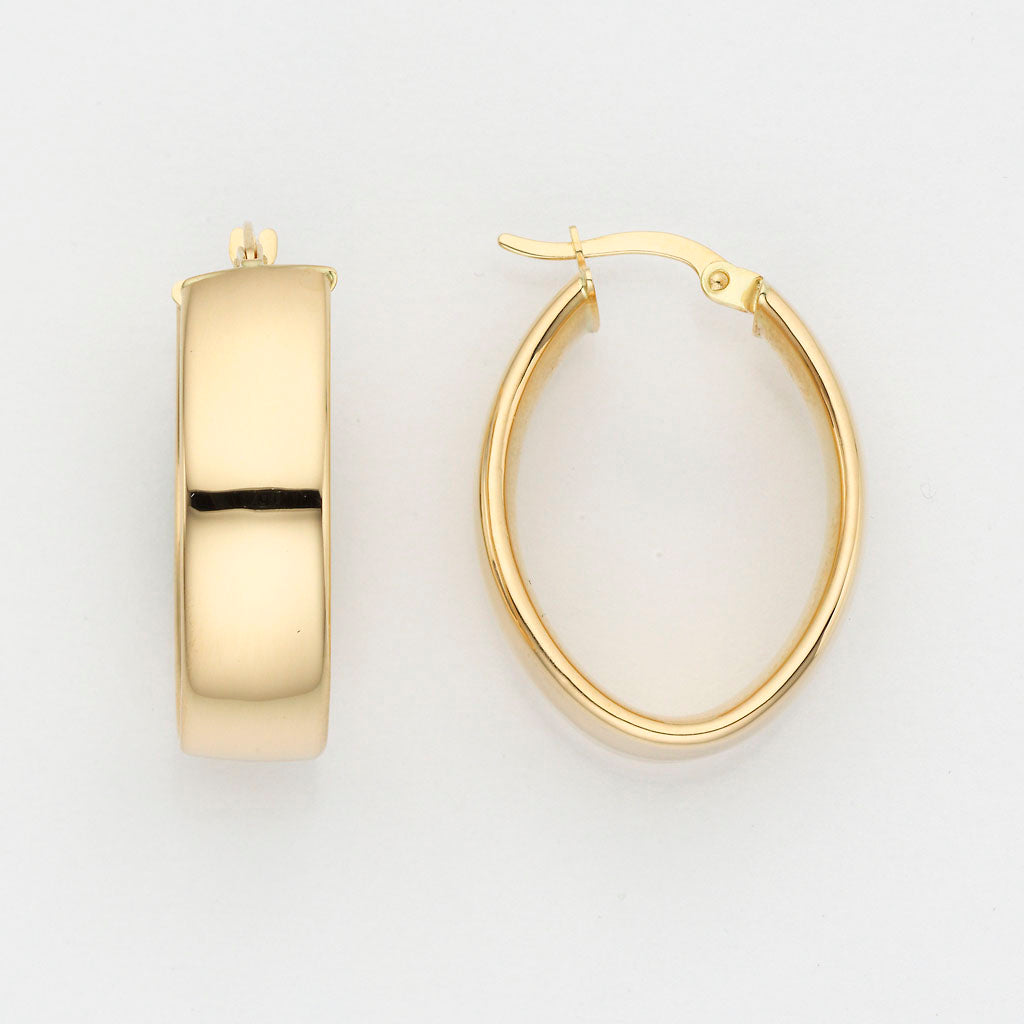 Eugen Rühle Bügel-Creolen oval 25mm Ohrringe Gelbgold