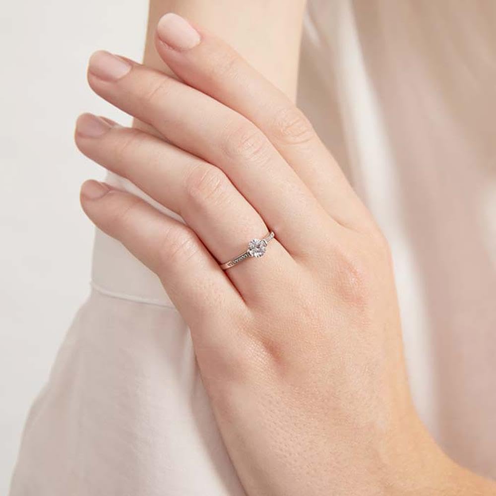 JEWLIX Verlobungsring 375 Weißgold Ring 54mm Zirkonia