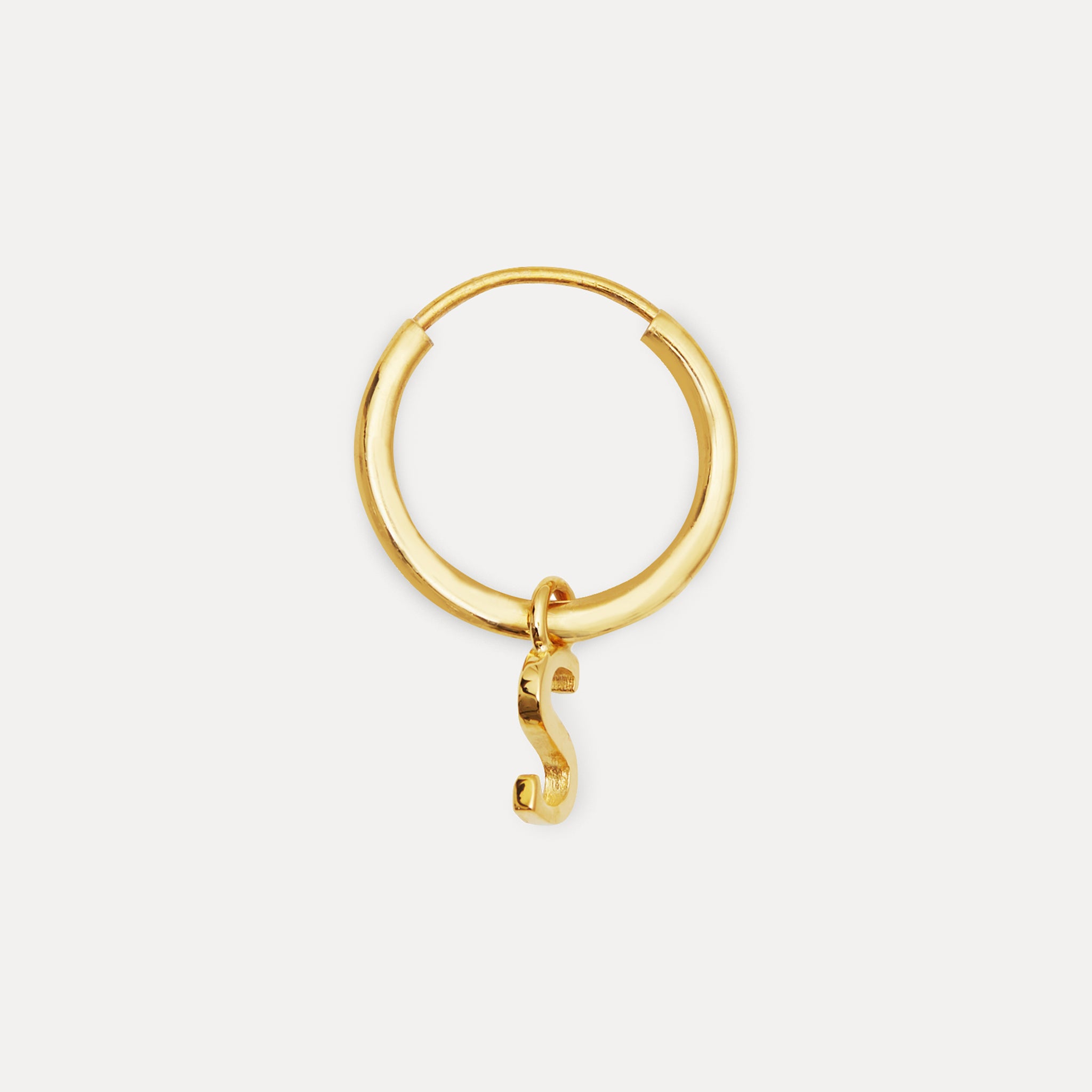Stilnest Mini Initial Creolen Ohrringe Buchstabe A Gold Vermeil Single