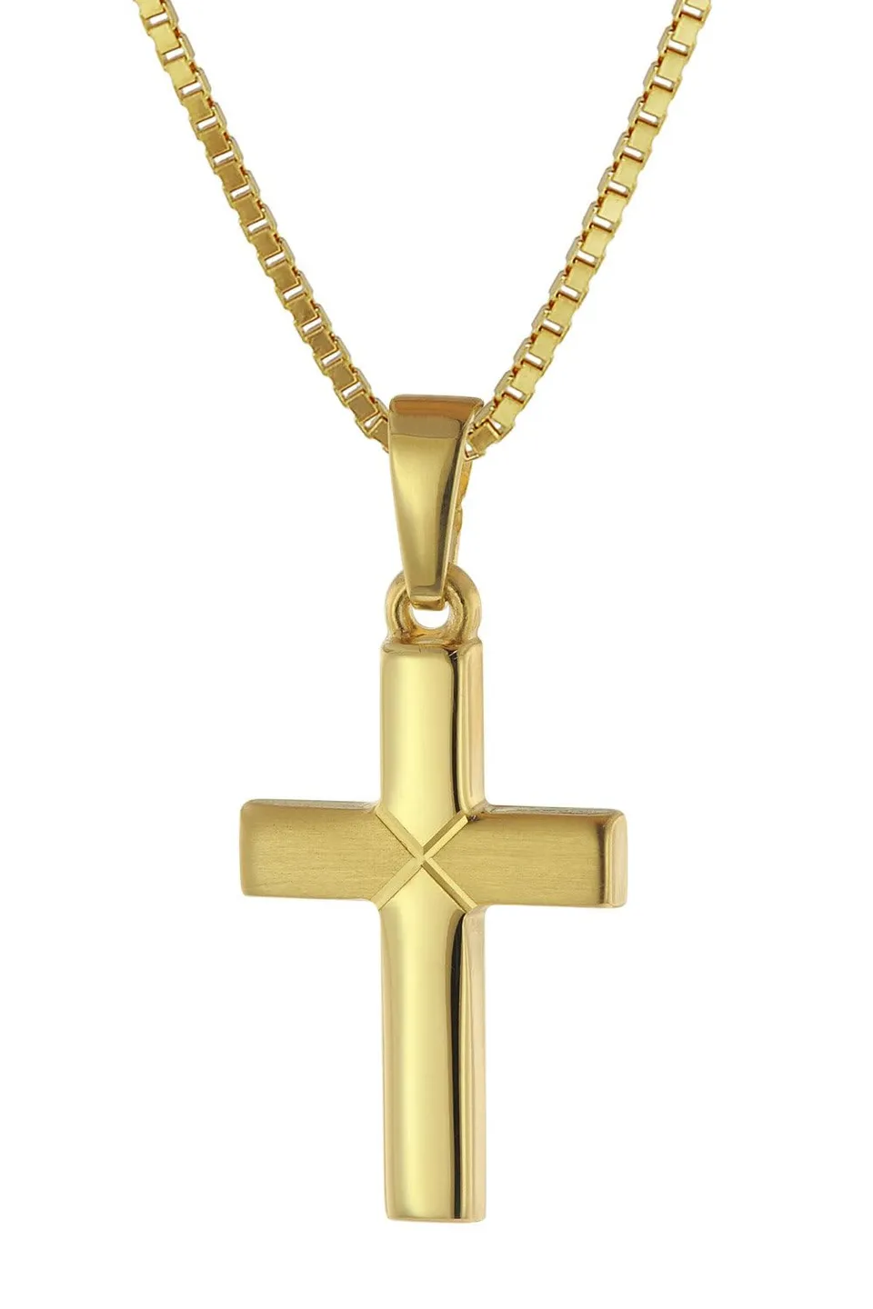 trendor Halsketten Kreuz-Anhänger Kinder Gold 333 42cm