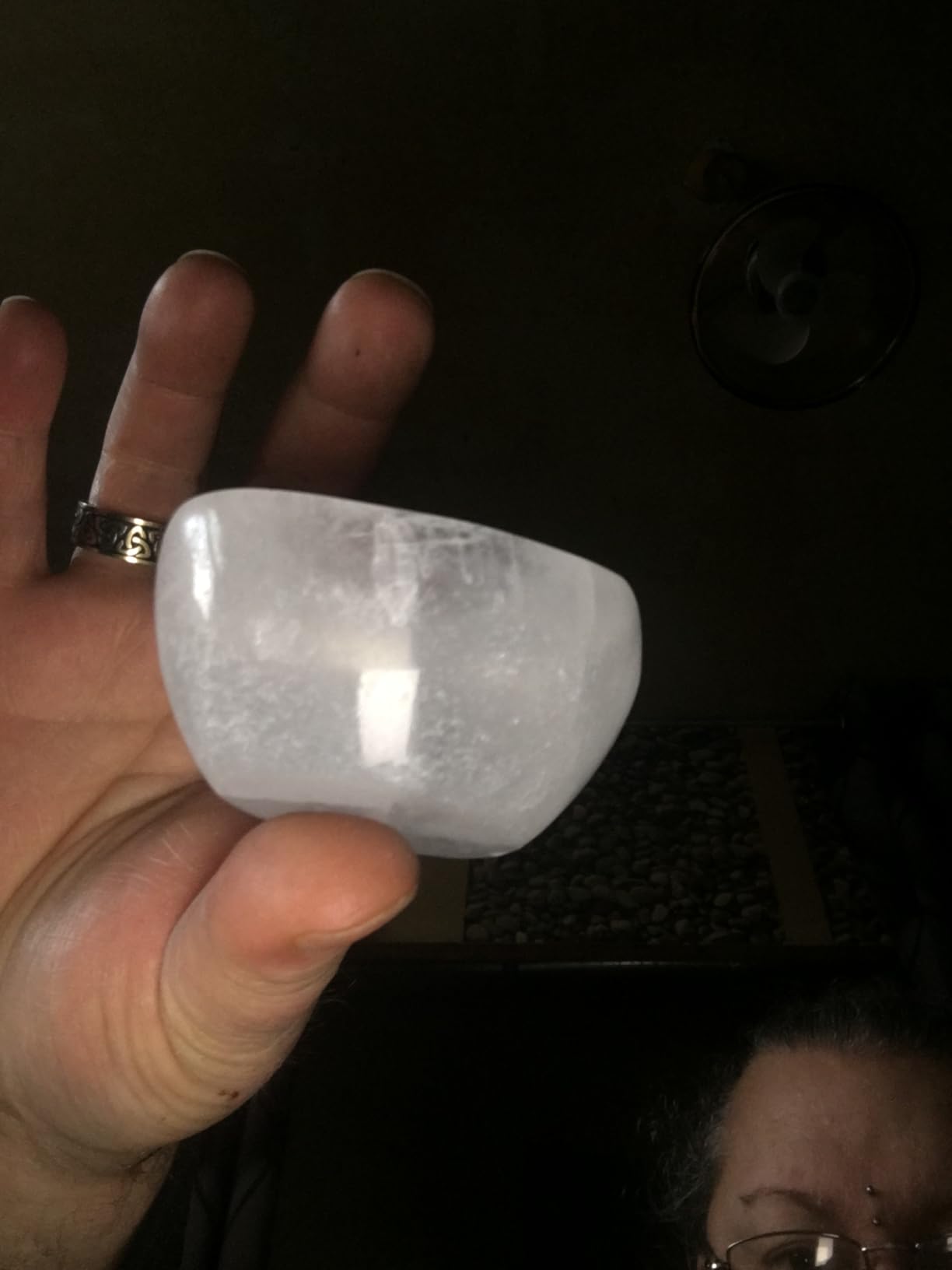 NKlaus HEALING CRYSTALS Selenit Schale 6,5cm Halbkugel