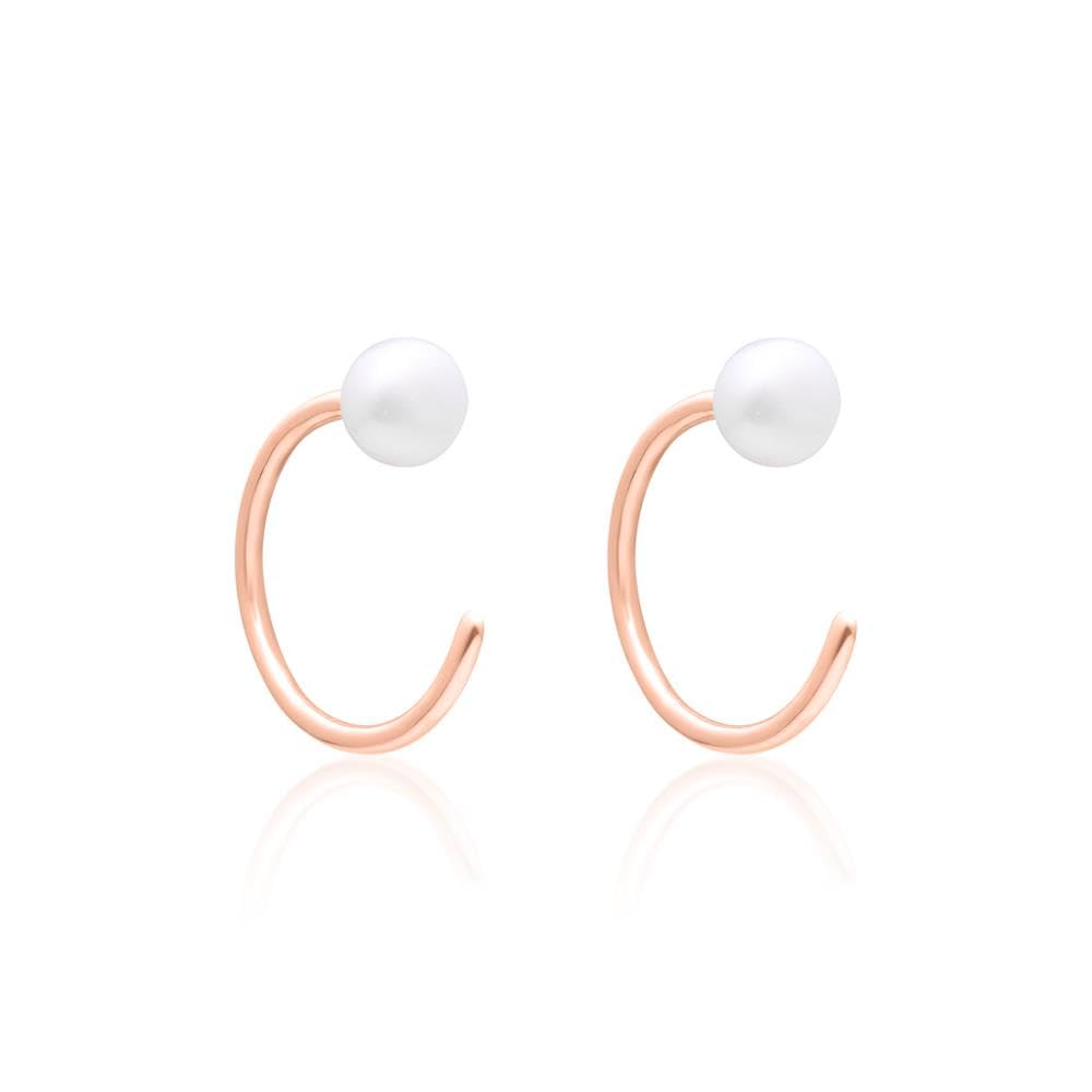JEWLIX Ohrstecker Ear Cuffs 925 Silber rosé Perle Paar