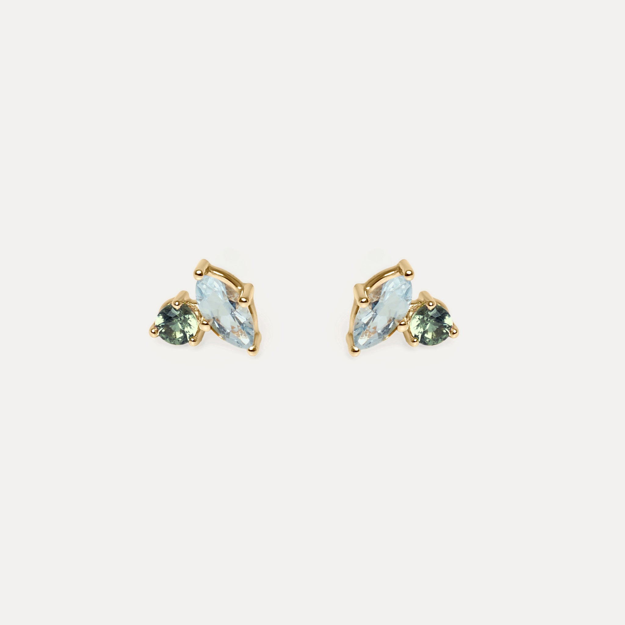 Stilnest Joy Ohrstecker 585 Gold Aquamarin Saphir