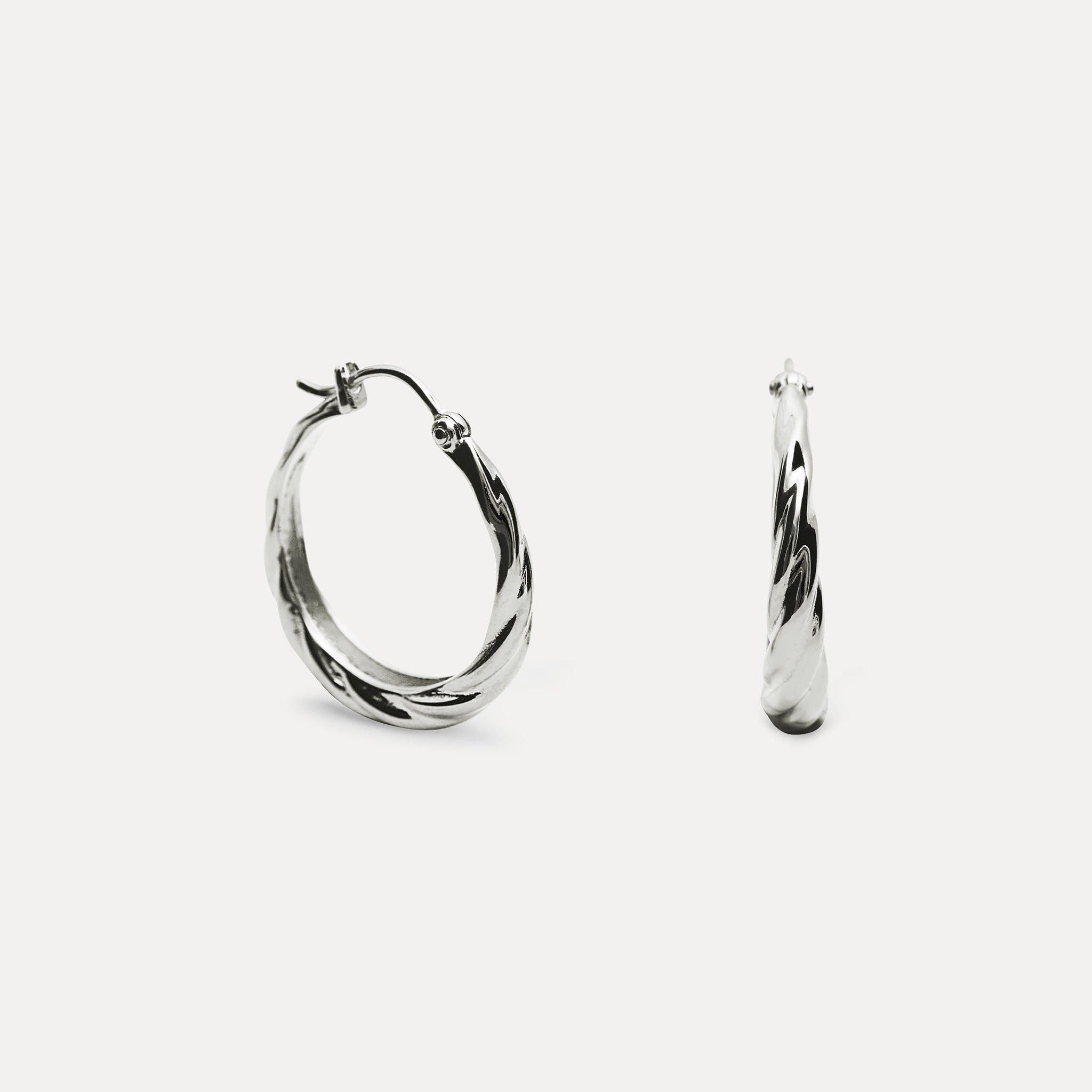 Stilnest Nest Creolen Gold Vermeil Ohrringe 19,3 mm breit