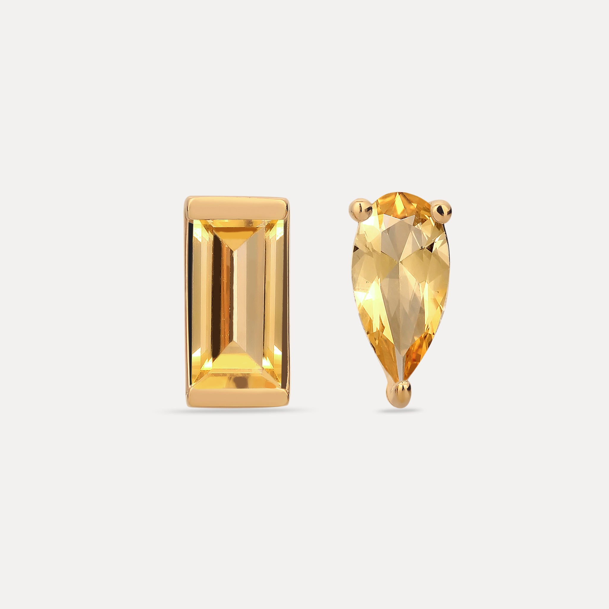 Stilnest Balance Citrin Ohrstecker Gold gelb Vermeil