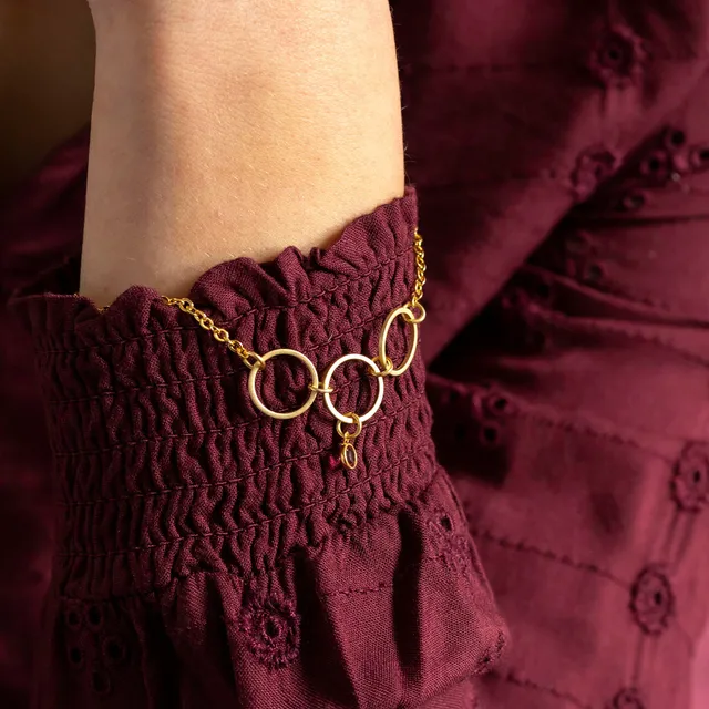 Joy 30th Birthday Kreise Armband Gold Geburtsstein