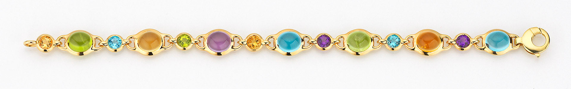 Eugen Rühle Armband mit Farbsteinen Goldarmband 585 Gelbgold