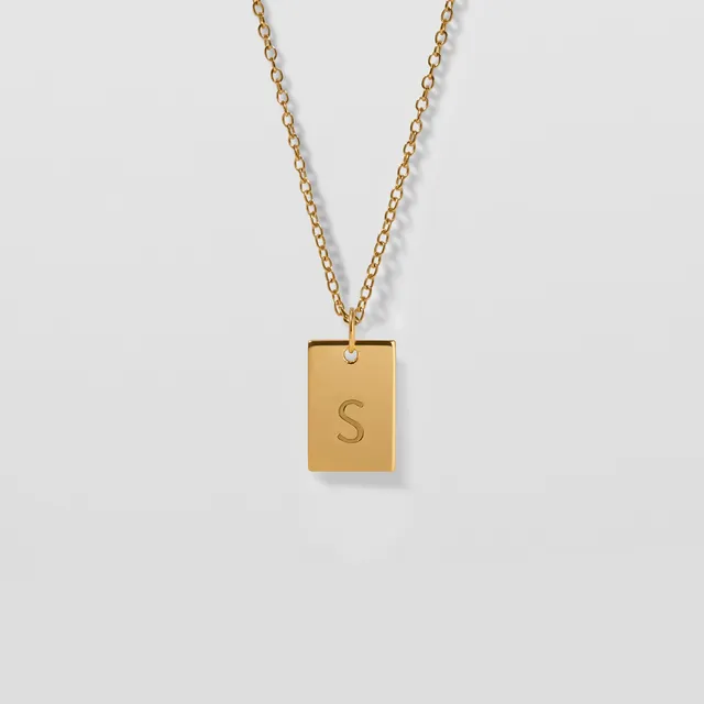 Stilnest Folio Tag Kette Gold Vermeil gravierbar 45cm