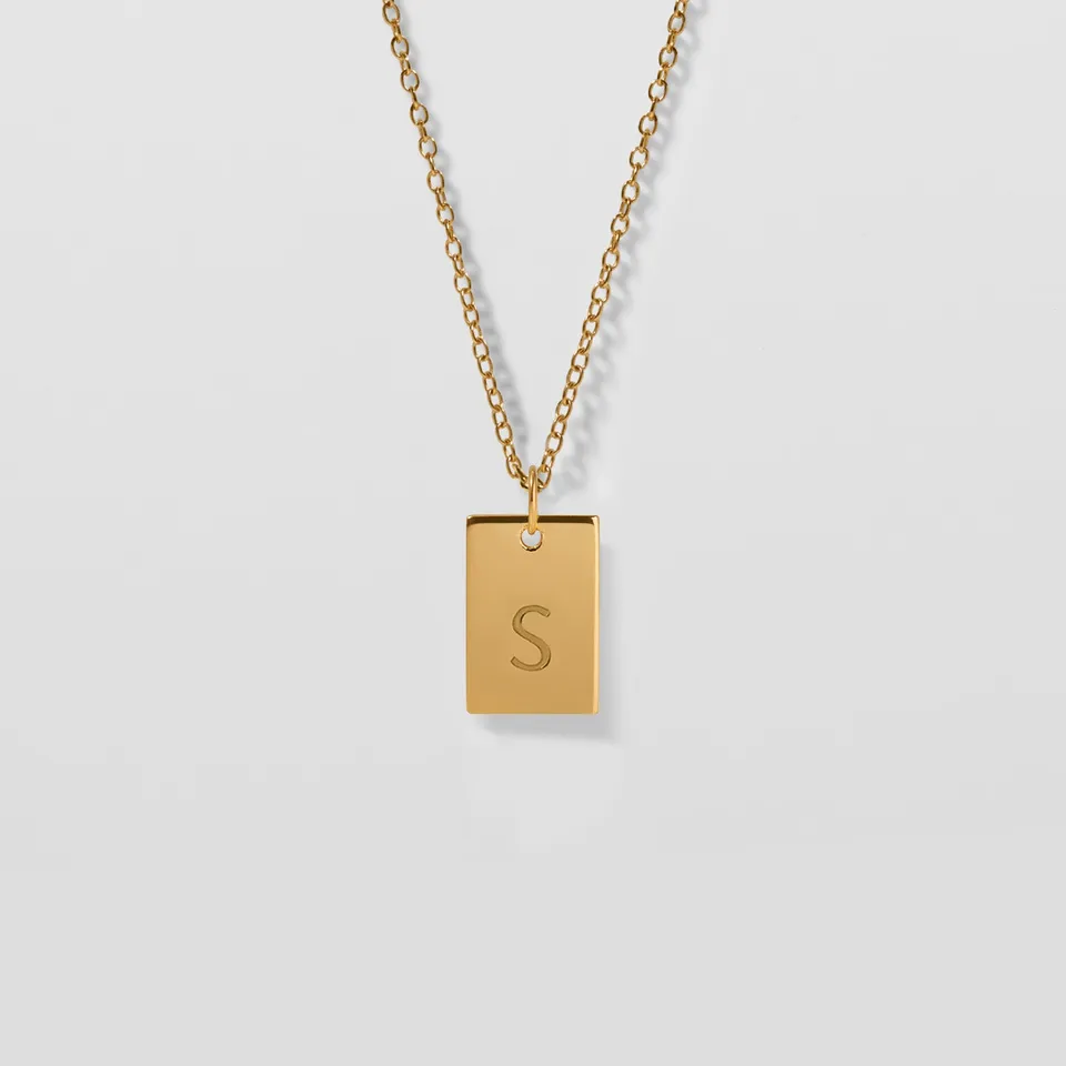 Stilnest Folio Tag Kette Gold Vermeil gravierbar 45cm