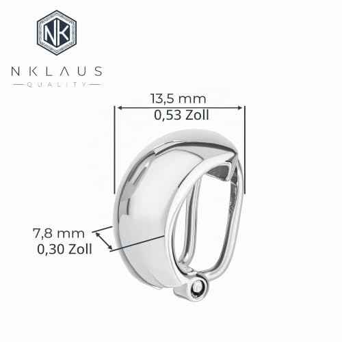 NKlaus Fake-Ohrclips 925 Silber ohne Ohrloch Paar
