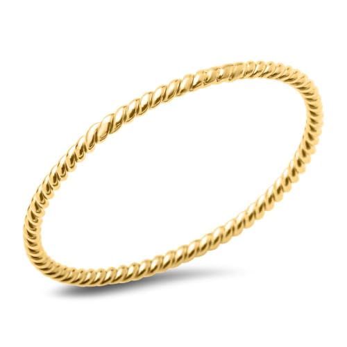 JEWLIX Damenring 925 Silber vergoldet Kordeldesign