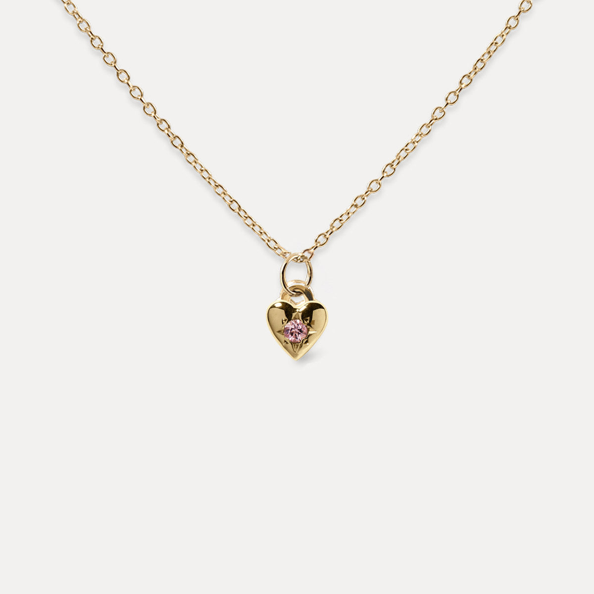 Stilnest Rosa Turmalin Heart Kette 585 Gold 45cm Edelstein
