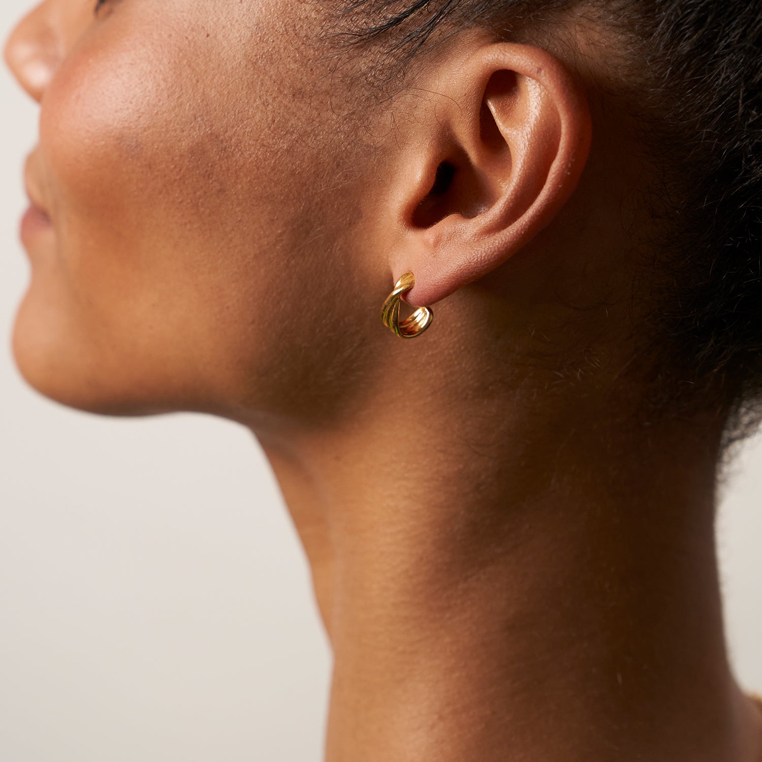 Stilnest Bonds Path Creolen Ohrringe 24k Gold Vermeil