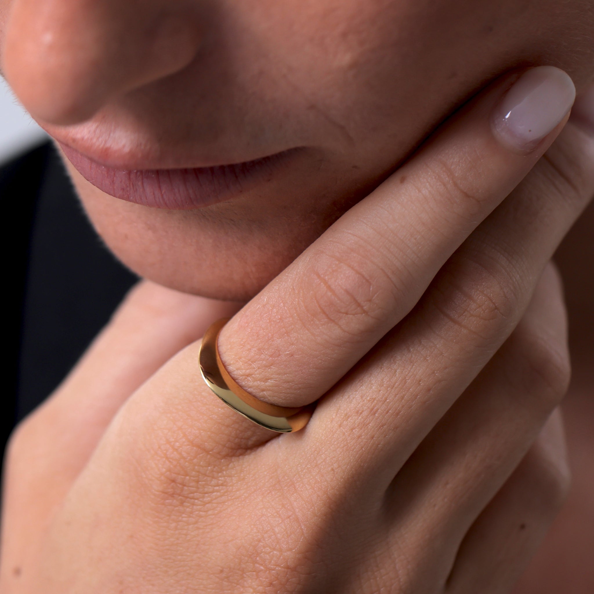 Stilnest Contour Ring 24k Gold Vermeil Gr 52 Stapelring