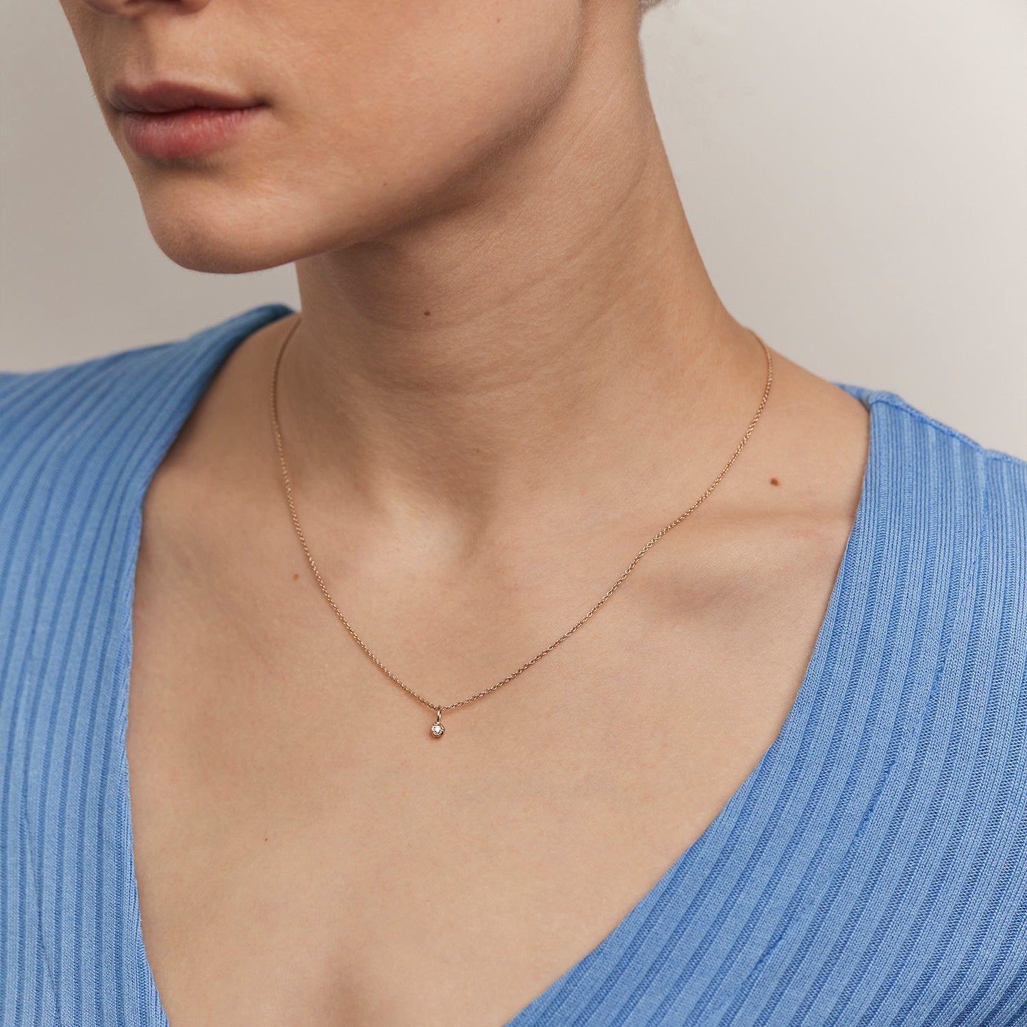 Stilnest Diamant Mater Halskette 585 Gold 45 cm