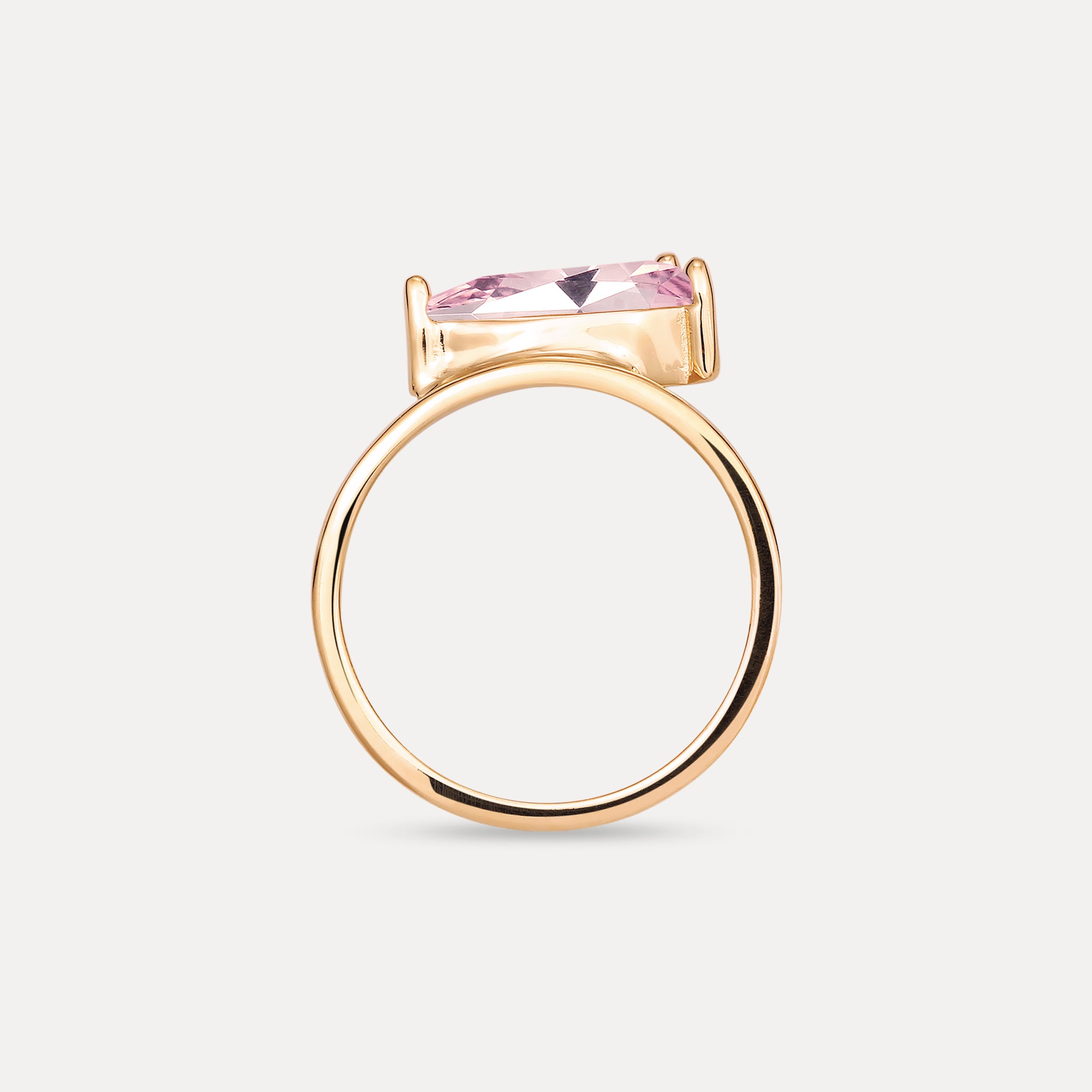 Stilnest Balance Drop Ring Rosenquarz 585 Gold 54