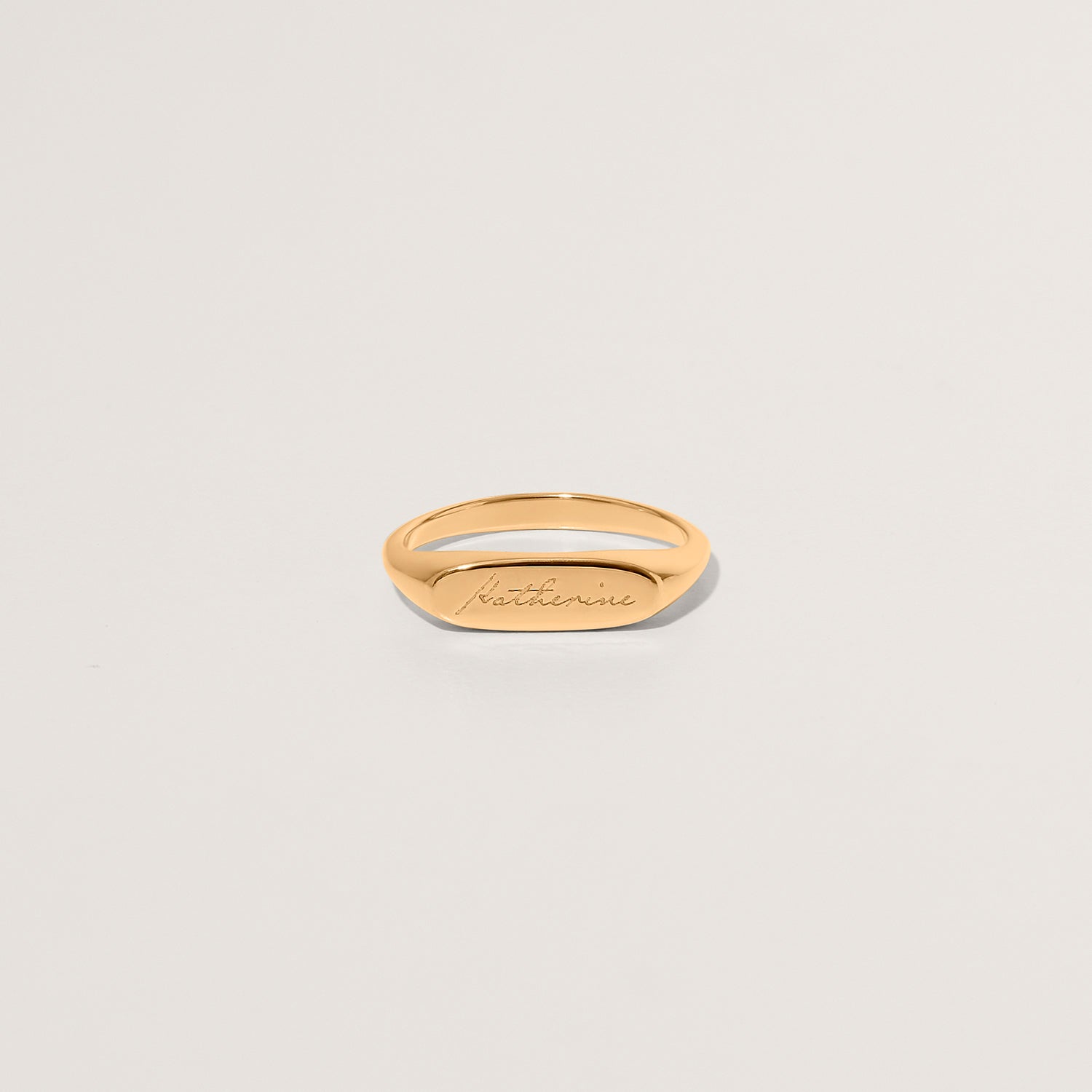 Stilnest Flat-Top Ring gravierbar Gold Vermeil Gr 54