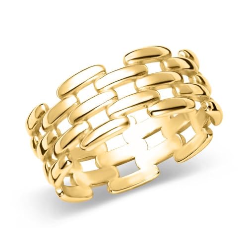 JEWLIX Damenring IP Gold 925 Silber Gr. 50 schlicht