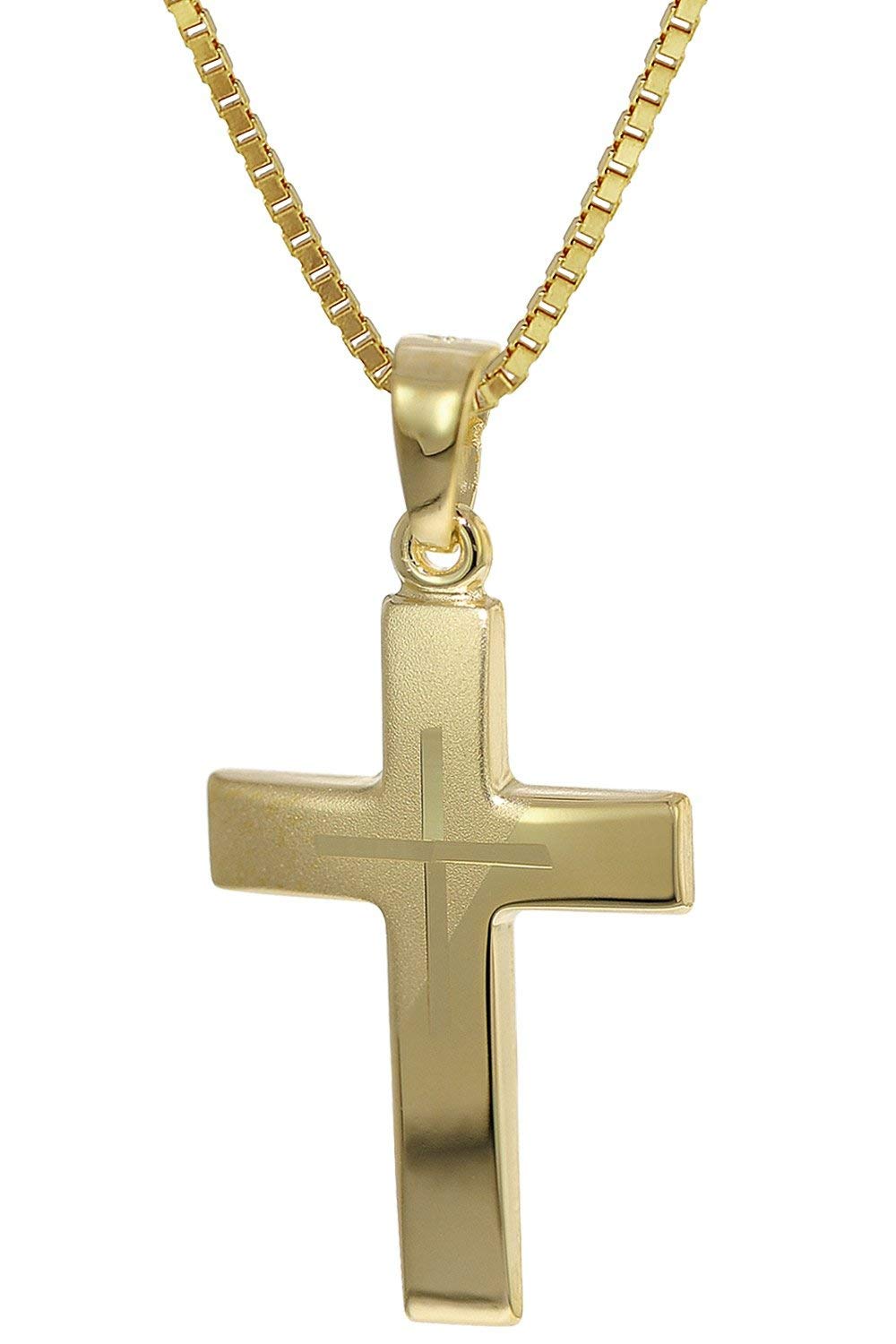 trendor 35790 Kreuz-Anhänger Gold 333 Kette Silber 50 cm